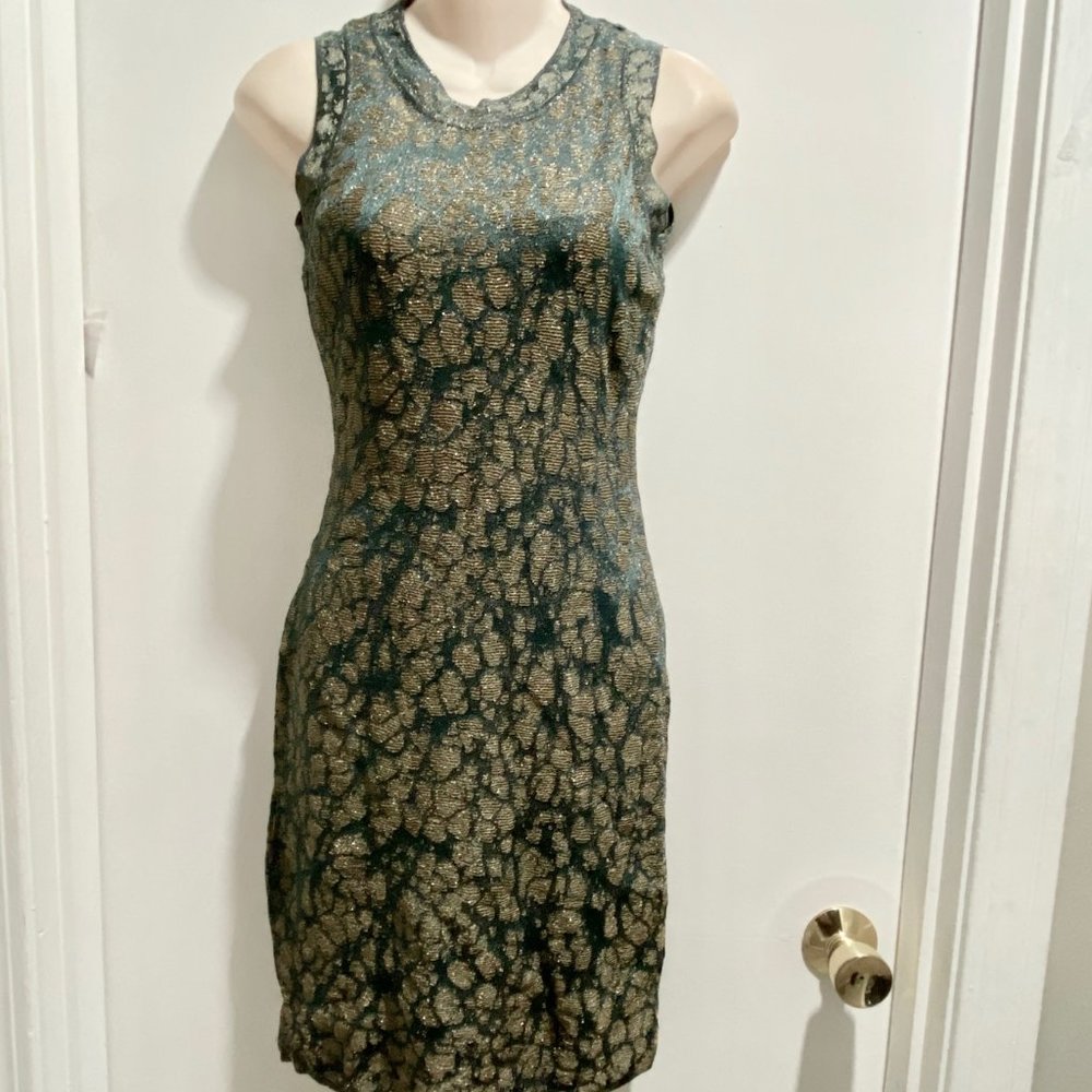(4) Missoni Brocade Grunge Quiet Luxury Minimalist Textured Bodycon Sheath Dr…